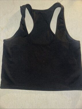 Womens Size L Blush Mark Ribbed Racerback Crop Tank - Black